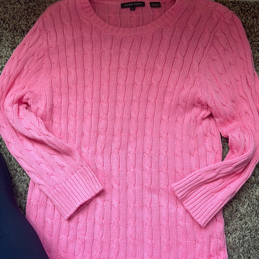 Pink sweater. 100% cotton.